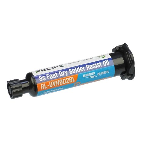 Быстросохнущий синий лак изоляционный Relife RL-UVH902BL 3S, в шприце, 10 мл Быстросохнущий синий лак изоляционный Relife RL-UVH902BL 3S, в шприце, 10 мл