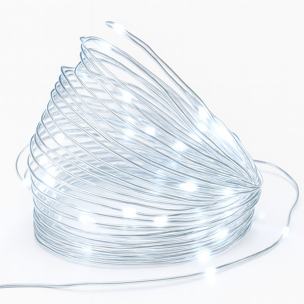 Гирлянда 10м с 100 светодиодами, 8 режимов, холодный белый свет, EU розетка 220V Гирлянда 10м с 100 светодиодами, 8 режимов, холодный белый свет, EU розетка 220V