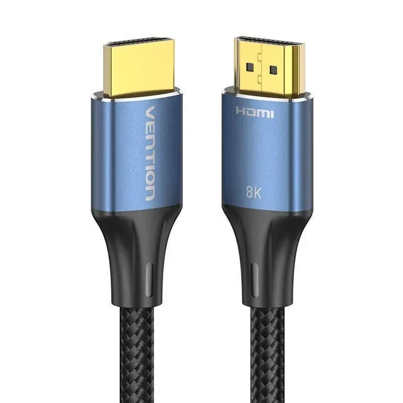 Кабель Vention Cotton Braided HDMI-A Male to Male, v2.1, 8K, 2M, Blue Aluminum Alloy Type (ALGLH) Кабель Vention Cotton Braided HDMI-A Male to Male, v2.1, 8K, 2M, Blue Aluminum Alloy Type (ALGLH)