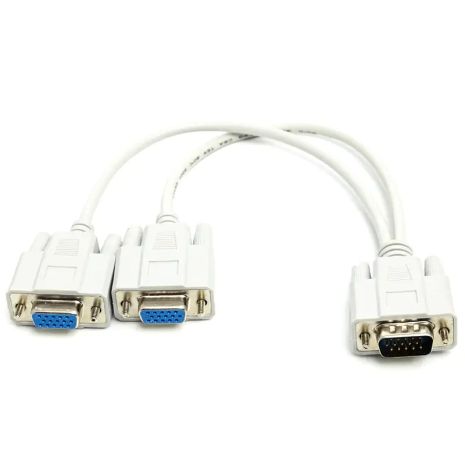 VGA HD15-M to (2) VGA HD15-F Splitter Y Cable VGA HD15-M to (2) VGA HD15-F Splitter Y Cable