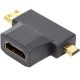 Адаптер 3 in 1 HDMI Female to Mini HDMI Male + Micro HDMI Male Адаптер 3 in 1 HDMI Female to Mini HDMI Male + Micro HDMI Male