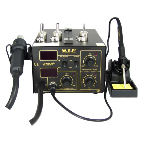Компрессорная паяльная станция WEP 852D+, фен, паяльник