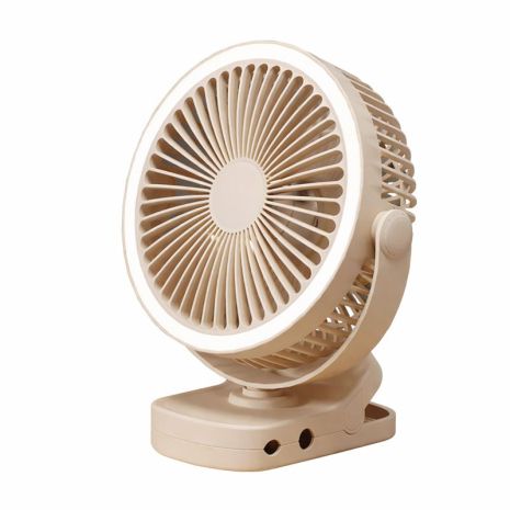 Настольный вентилятор D1 беспроводной с прищепкой и подсветкой white
