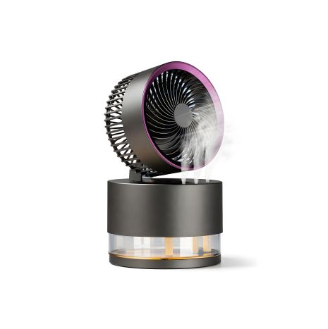 Беспроводной настольный вентилятор F5 с увлажнением и подсветкой black