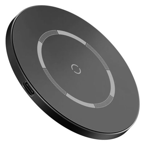 Qi зарядное устройство BASEUS Simple Magnetic Wireless Charger (для IP12) |15W| (WXJK-E02) черный