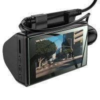 Двухкамерный видеорегистратор HOCO Dual Cameras Driving Recorder Di07 |HD, 2 Camera| black