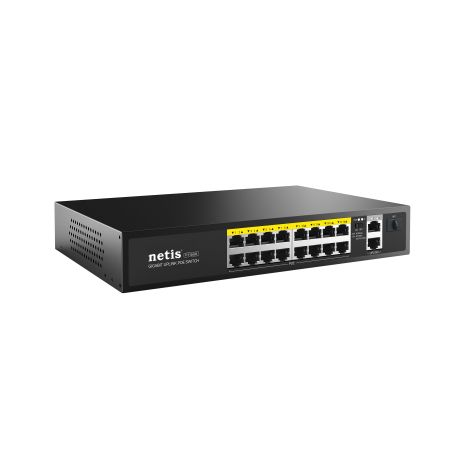 Коммутатор Netis P116GH 16xFE PoE+, 2xGE Uplink, 1xGE SFP, автономный