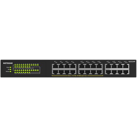Неуправляемый коммутатор NETGEAR GS324P 16xGE PoE+(190Вт), 8xGE