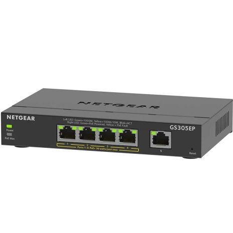 Коммутатор NETGEAR GS305EP 4xGE PoE+(63Вт), 1xGE, с управлением