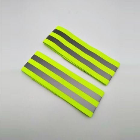 Эластичная светоотражающая лента с липучкой-застежкой (набор 2 шт), зеленая