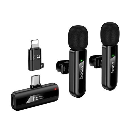 Микрофон HOCO Type-C/Lightning Fair wireless microphone L20A |2.4G, 5-15m, 3-4h| black