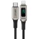 Кабель USB Acefast C6-01 з дисплеєм, Type-C to Lightning, PD 30W, 1.2m, сріблястий