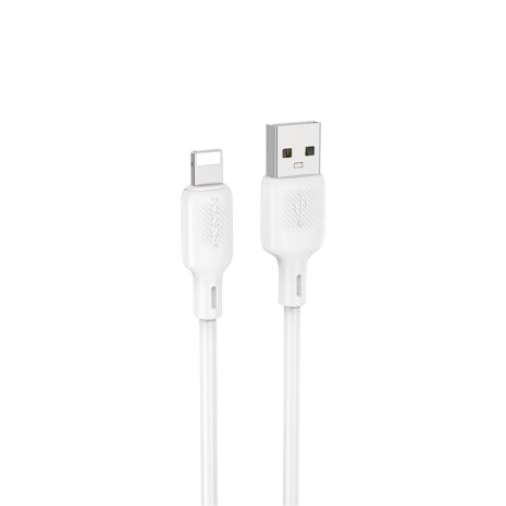 USB Borofone BX113 Silicone Lightning 2.4A Белый