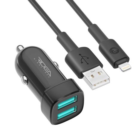 Авто Зарядное Устройство Ridea RCC-21312 Grand Lightning 2USB 2.4 A Черный Авто Зарядное Устройство Ridea RCC-21312 Grand Lightning 2USB 2.4 A Черный