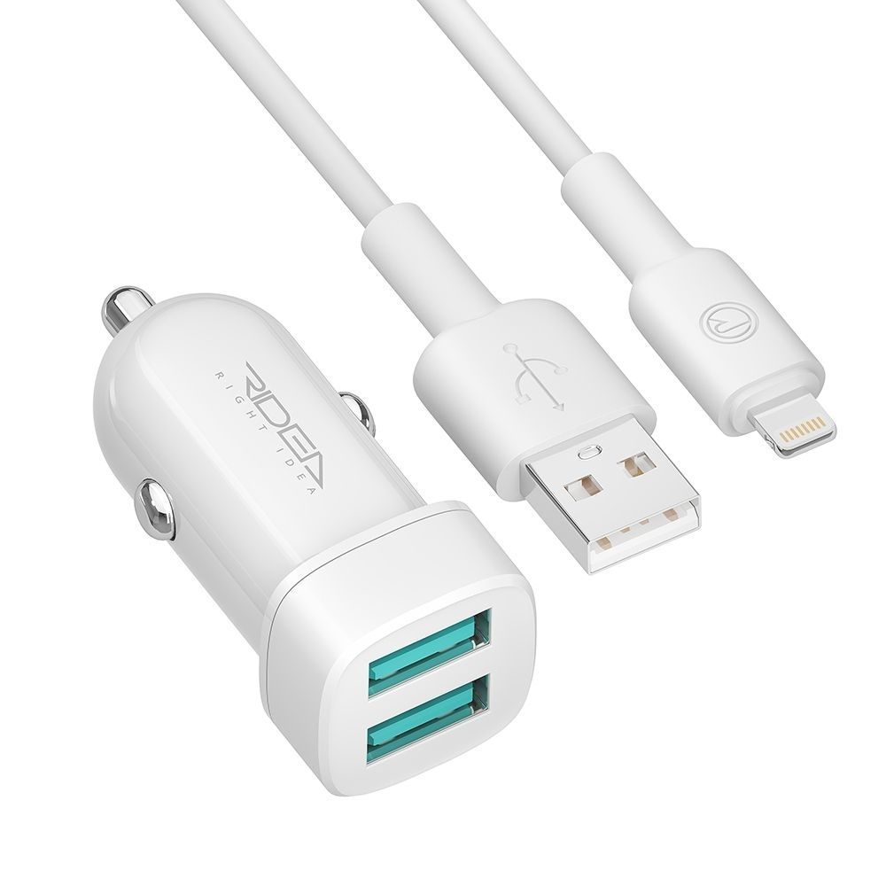 Авто Зарядное Устройство Ridea RCC-21312 Grand Lightning 2USB 2.4 A Белый Авто Зарядное Устройство Ridea RCC-21312 Grand Lightning 2USB 2.4 A Белый