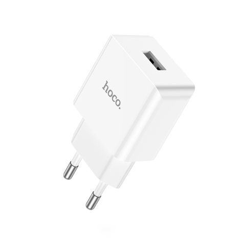 Сетевое USB зарядное устройство Hoco C106A белого цвета
