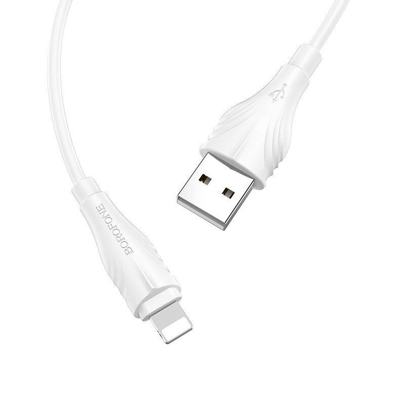 Белый кабель Borofone BX18 USB to Lightning 1m Белый кабель Borofone BX18 USB to Lightning 1m