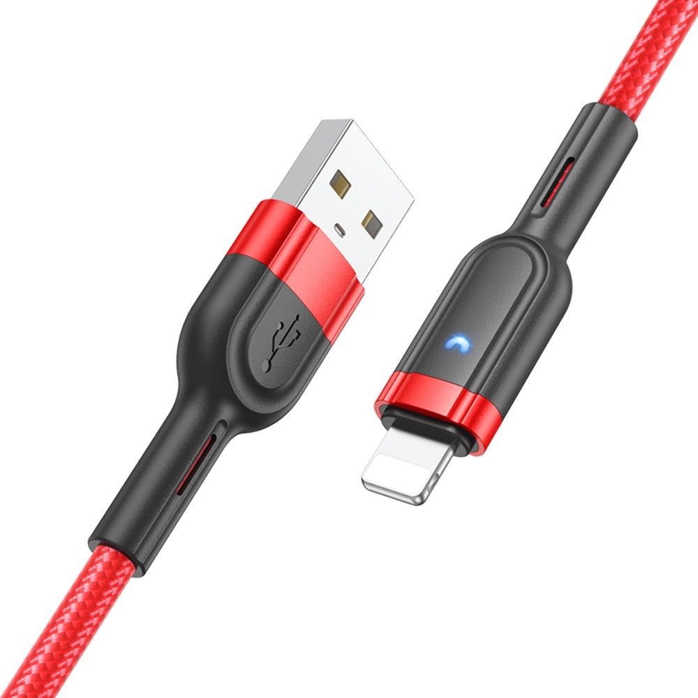Красный кабель Hoco U117 USB to Lightning 1.2m Красный кабель Hoco U117 USB to Lightning 1.2m