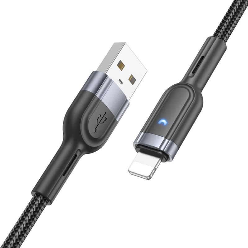 Кабель Hoco U117 USB to Lightning 1.2m черный Кабель Hoco U117 USB to Lightning 1.2m черный