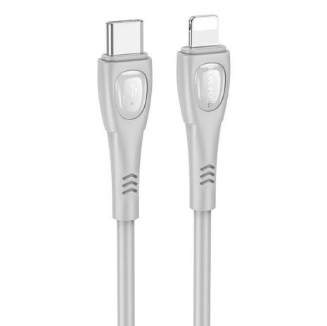Сірий кабель Borofone BX98 Type-C to Lightning 27W 1m