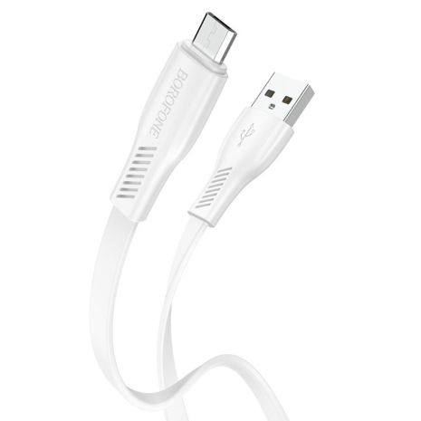 Кабель Borofone BX85 USB to MicroUSB 1m білого кольору