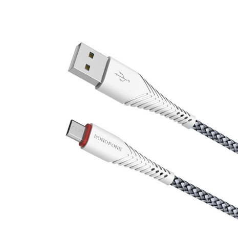 Кабель Borofone BX25 USB to MicroUSB, 1m, білий