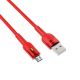Кабель Borofone BU17 с индикатором USB to MicroUSB 1.2m красный