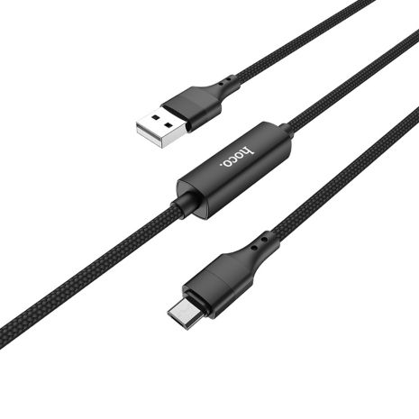 Кабель Hoco S13 з таймером, USB to MicroUSB 1.2m, чорного кольору