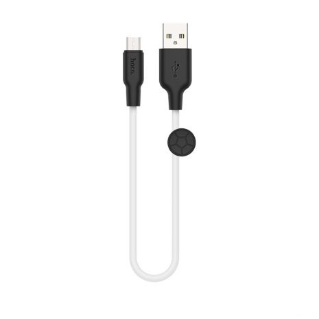 USB Кабель HOCO X21 Plus 0.25 MicroUSB (0.25М) чорно-білий