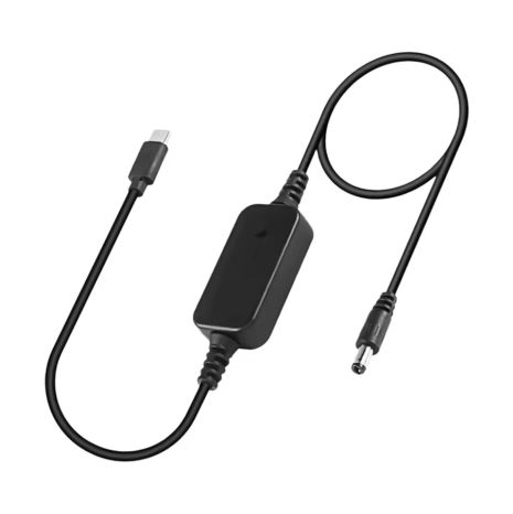 Кабель Type-C to DC 5.5x2.1-2.5mm 60W для роутера, ноутбука, камер. Универсальный 5V/9V/12V/15V/20V Boost Converter Adjustable Voltage Black