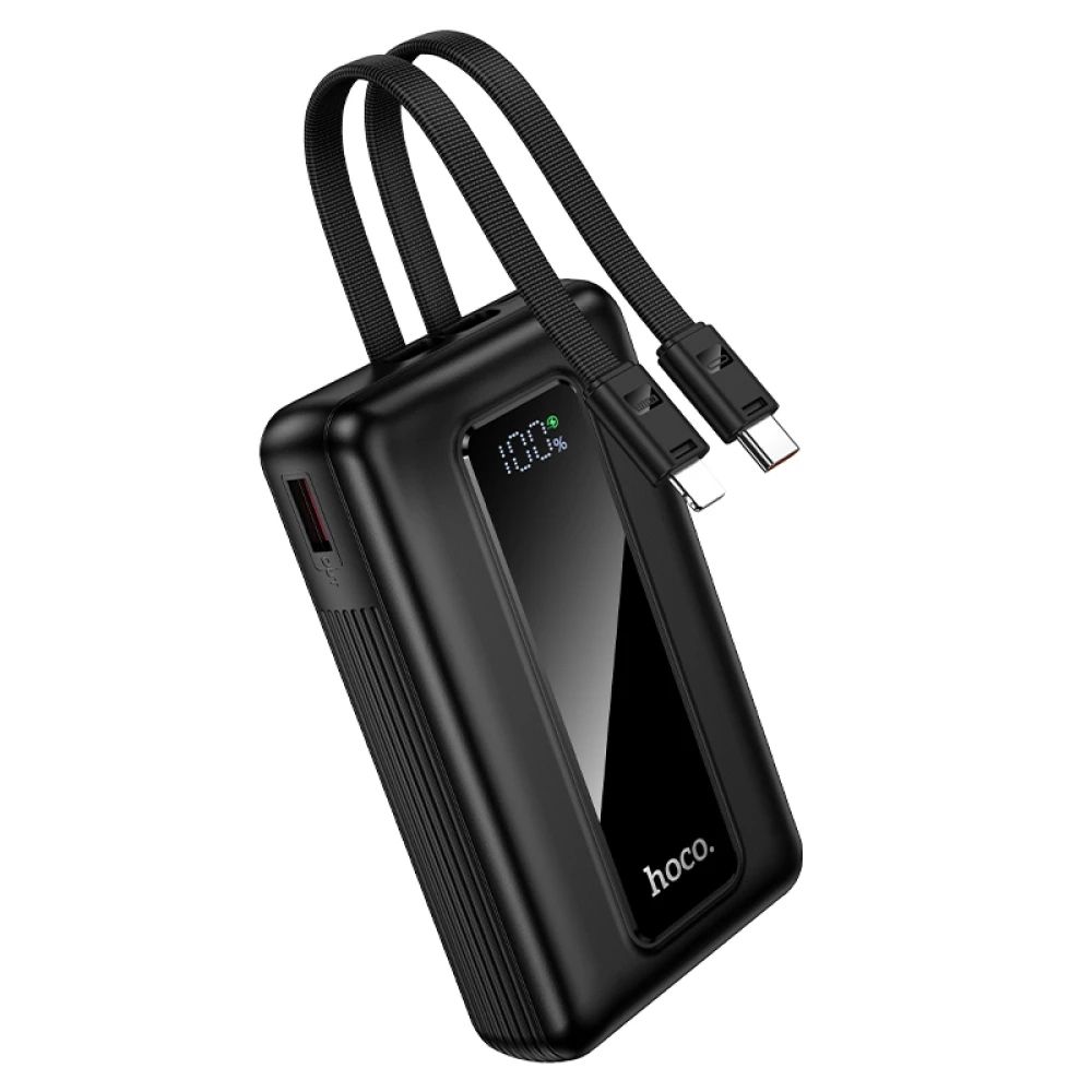 Повербанк HOCO J162A Full power 22.5W+PD20W fully compatible power bank with two cables(20000mAh) Black Повербанк HOCO J162A Full power 22.5W+PD20W fully compatible power bank with two cables(20000mAh) Black