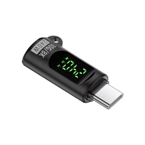 Адаптер NNBILI Type-C с дисплеем для определения мощности зарядки до 240W, USB 4.0 480 Mbps data, 8K 60Hz 80Gbps Video BLACK Адаптер NNBILI Type-C с дисплеем для определения мощности зарядки до 240W, USB 4.0 480 Mbps data, 8K 60Hz 80Gbps Video BLACK