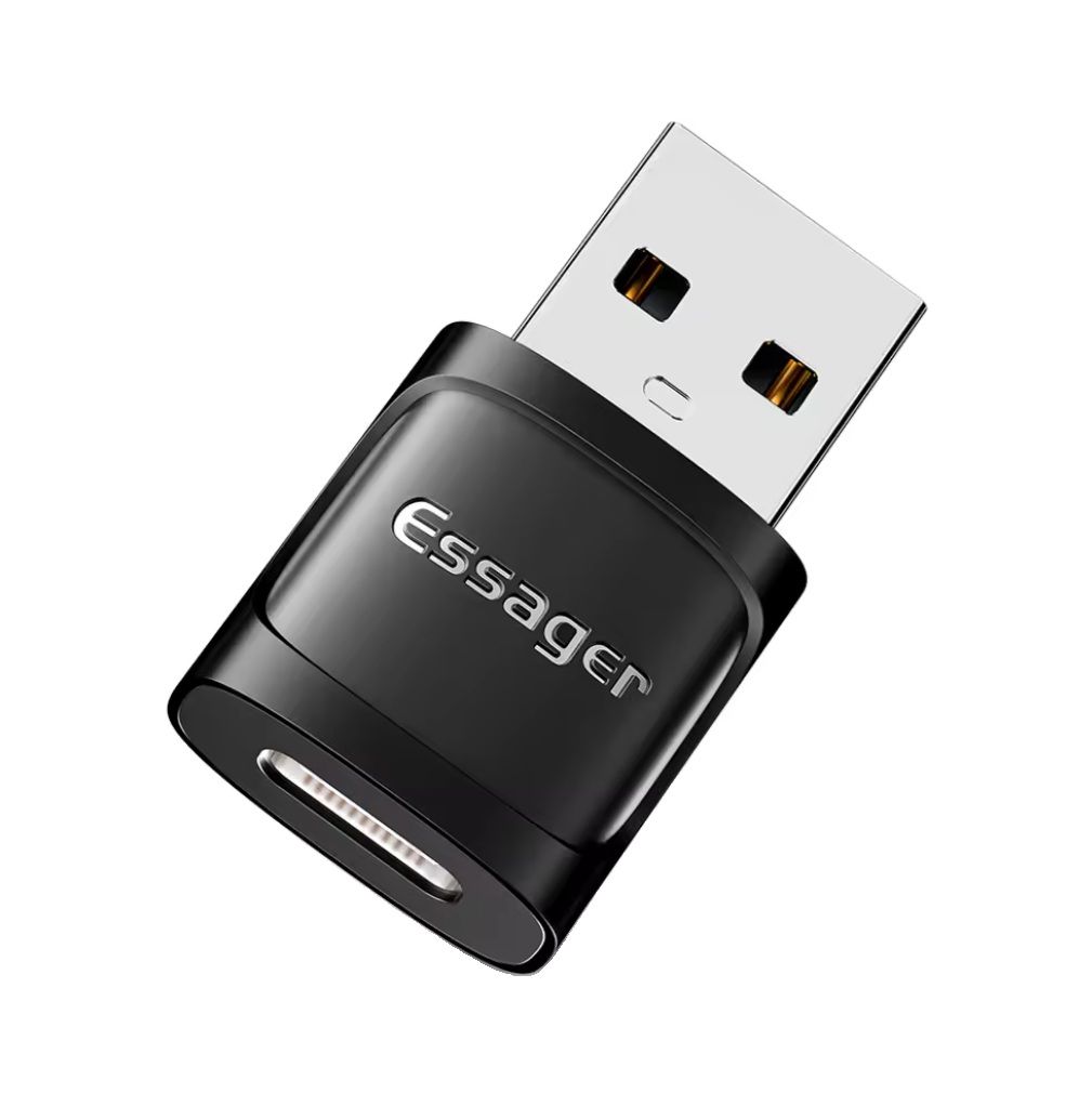 Адаптер Essager USB 3.0 Male to Type-C Female, 3A 5Gbps OTG Black Адаптер Essager USB 3.0 Male to Type-C Female, 3A 5Gbps OTG Black