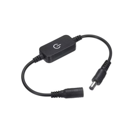 Диммер сенсорный, DC F to M (FM) 5.5- 2.1mm 12-24V 6A, с выключателем (On/Off) и регулировкой яркости, (30cm) Black