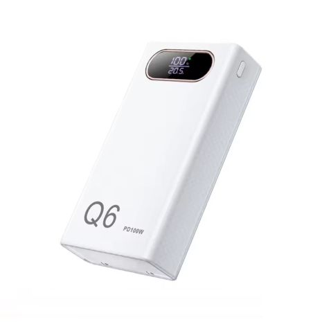 Корпус DIY Q6 под АКБ 6х21700 100W PD (20V/5A Max) 2xType-C 2xUSB-A WHITE