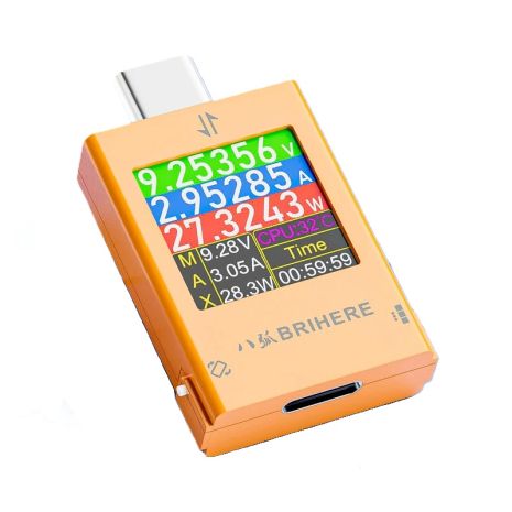 Многофункциональный тестер BRIHERE B10 Digital Display PD QC (50V 12A 600W Max) Type-C to Type-C Orange Многофункциональный тестер BRIHERE B10 Digital Display PD QC (50V 12A 600W Max) Type-C to Type-C Orange