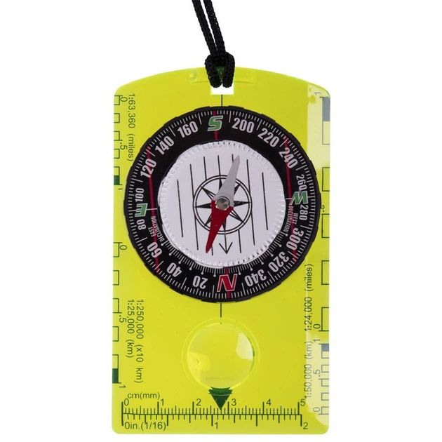 Компас динамический картографический с линейкой (mm, cm, miles, km, x10 km) увеличительным стеклом водонепроницаемый 107x62mm YELLOW Компас динамический картографический с линейкой (mm, cm, miles, km, x10 km) увеличительным стеклом водонепроницаемый 107x62mm YELLOW