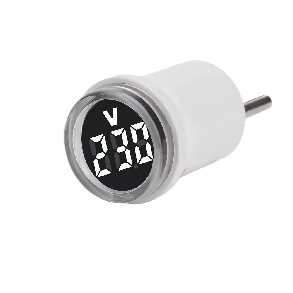 Вольтметр в розетку круглый (50-500V) EU LED мини WHITE Вольтметр в розетку круглый (50-500V) EU LED мини WHITE