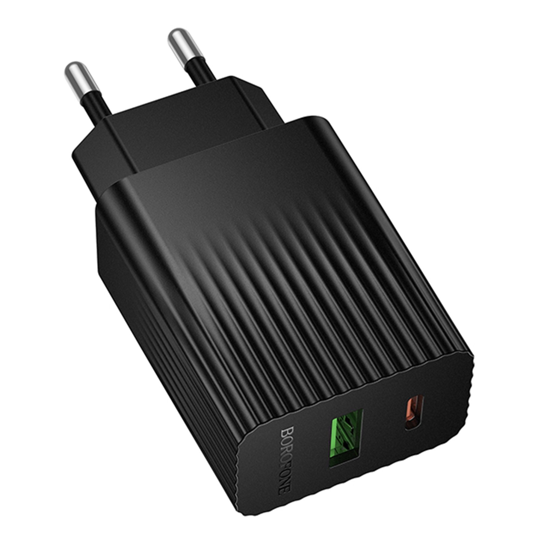 Сетевое Зарядное Устройство Borofone BAS74A 1USB-C/1USB PD/QC 20W Черный Сетевое Зарядное Устройство Borofone BAS74A 1USB-C/1USB PD/QC 20W Черный