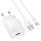 Сетевое Зарядное Устройство Borofone BAS71A 1USB 2.1A+USB to Type-C Белый Сетевое Зарядное Устройство Borofone BAS71A 1USB 2.1A+USB to Type-C Белый