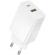 Мережевий Зарядний пристрій Borofone BAS76A 1USB-C/1USB PD/QC 30W Білий