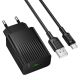 Сетевое Зарядное Устройство Borofone BAS72A 1USB QC3.0 18W+USB to Type-C Черный Сетевое Зарядное Устройство Borofone BAS72A 1USB QC3.0 18W+USB to Type-C Черный