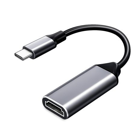 Адаптер QGeeM Type-C Male to HDMI Female (Thunderbolt 3/4) 4K 30Hz 0.15m, metal grey Адаптер QGeeM Type-C Male to HDMI Female (Thunderbolt 3/4) 4K 30Hz 0.15m, metal grey