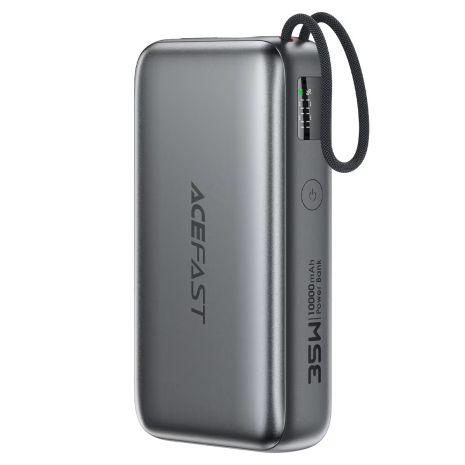 Повербанк ACEFAST M32 PD fast charging power bank with telescopic cable 10000mAh |1Type-C, PD/QC, 35W/3A| grey Повербанк ACEFAST M32 PD fast charging power bank with telescopic cable 10000mAh |1Type-C, PD/QC, 35W/3A| grey