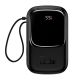 Повербанк BASEUS Qpow Pro Digital Display Fast Charge Power Bank (With Type-C Cable) 20000mAh |USB/Type-C/Lightning, 22.5W/5A, PD/QC| black Повербанк BASEUS Qpow Pro Digital Display Fast Charge Power Bank (With Type-C Cable) 20000mAh |USB/Type-C/Lightning, 22.5W/5A, PD/QC| black