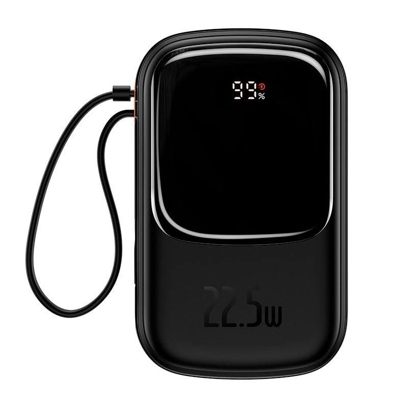 Повербанк BASEUS Qpow Pro Digital Display Fast Charge Power Bank (With Type-C Cable) 20000mAh |USB/Type-C/Lightning, 22.5W/5A, PD/QC| black Повербанк BASEUS Qpow Pro Digital Display Fast Charge Power Bank (With Type-C Cable) 20000mAh |USB/Type-C/Lightning, 22.5W/5A, PD/QC| black