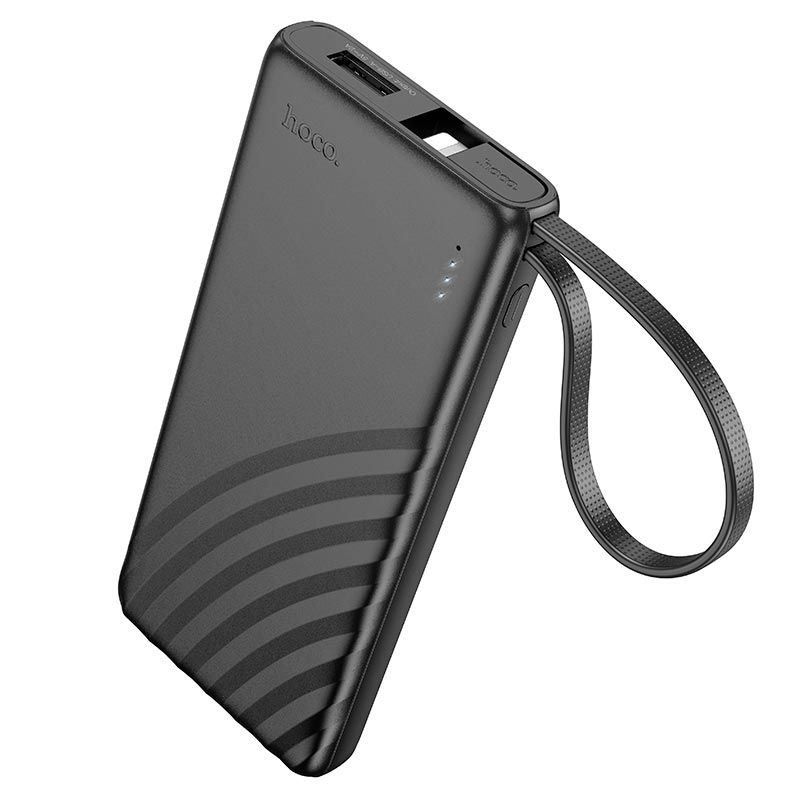 Повербанк HOCO J129 (Lightning) Nature power bank with cable 5000mAh |1Type-C/1USB, 2A| black Повербанк HOCO J129 (Lightning) Nature power bank with cable 5000mAh |1Type-C/1USB, 2A| black