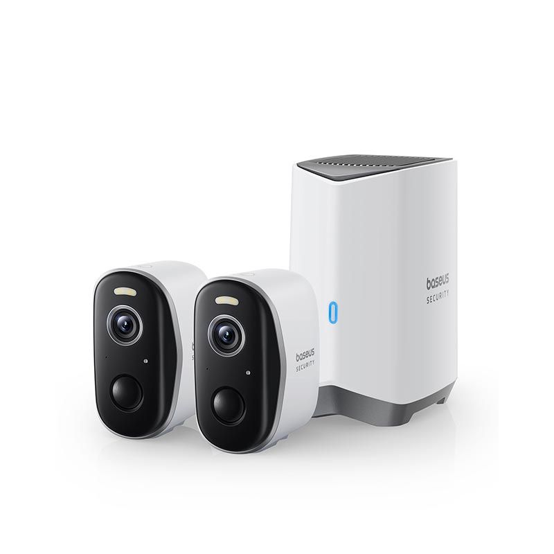Камера видеонаблюдения Baseus Security N1 Outdoor Camera 2K 2-Cam Kit |145°, 16Gb eMMC (16TB Max), Color Night vision, IP67| white Камера видеонаблюдения Baseus Security N1 Outdoor Camera 2K 2-Cam Kit |145°, 16Gb eMMC (16TB Max), Color Night vision, IP67| white