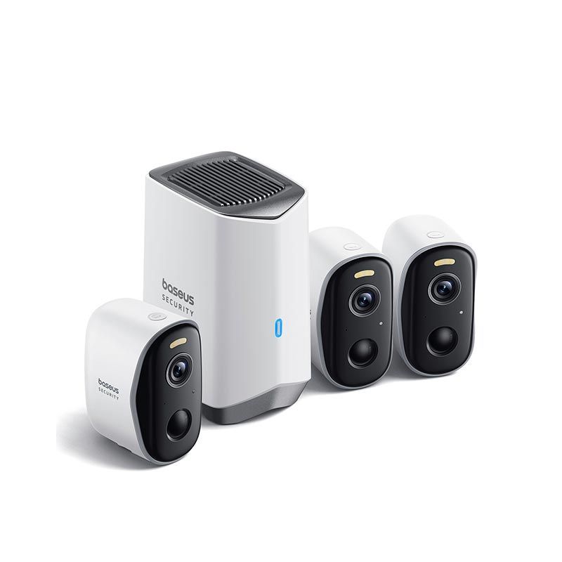 Камера видеонаблюдения Baseus Security N1 Outdoor Camera 2K 3-Cam Kit |145°, 16Gb eMMC (16TB Max), Color Night vision, IP67| white Камера видеонаблюдения Baseus Security N1 Outdoor Camera 2K 3-Cam Kit |145°, 16Gb eMMC (16TB Max), Color Night vision, IP67| white