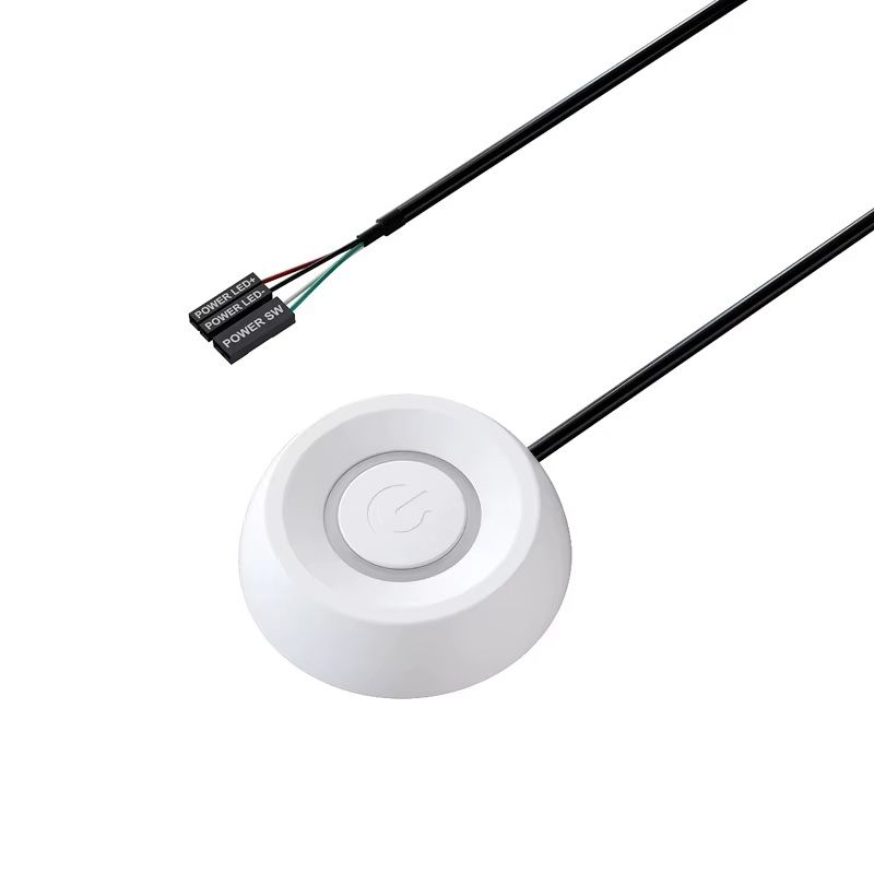 Выносная кнопка включения ПК TEUCER X3-WH с LED подсветкой, JFP1 Power switch interface 1.8m White Выносная кнопка включения ПК TEUCER X3-WH с LED подсветкой, JFP1 Power switch interface 1.8m White